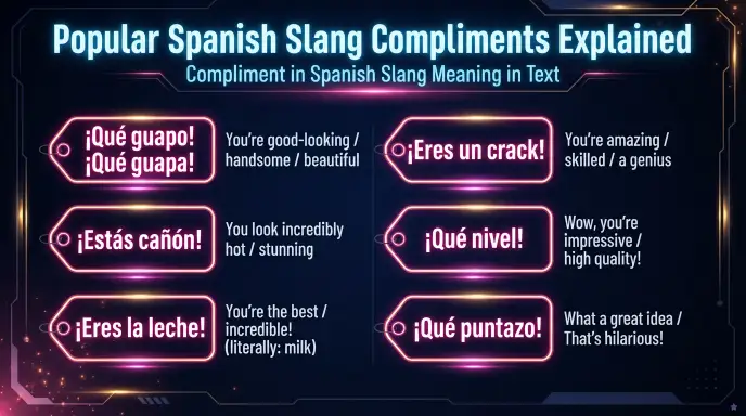 Popular Spanish Slang Compliments Explained: Compliment in Spanish Slang Meaning in Text